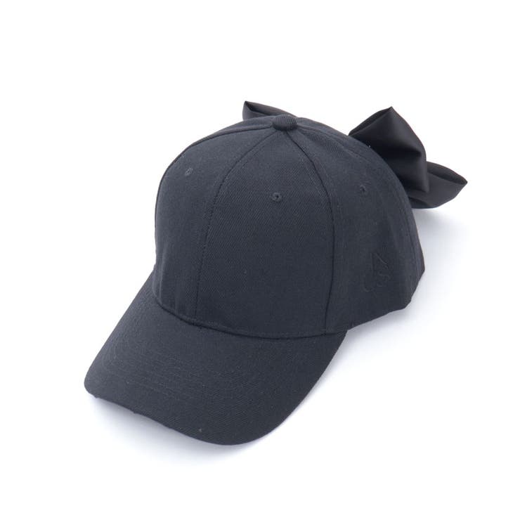 黒 | ロゴ刺繍バックリボンキャップ | axes femme