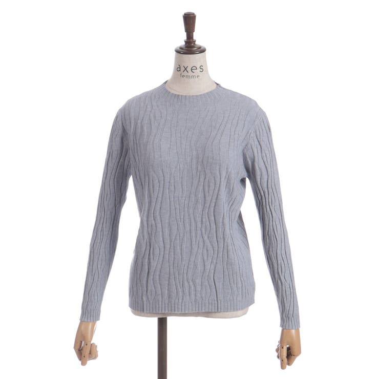 杢グレー | ジャカードニットプルオーバー | axes femme