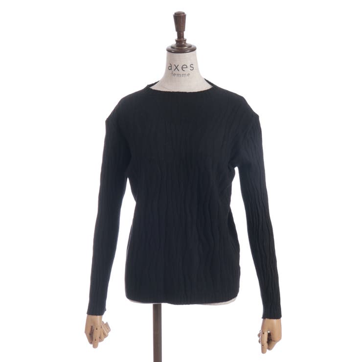 黒 | ジャカードニットプルオーバー | axes femme