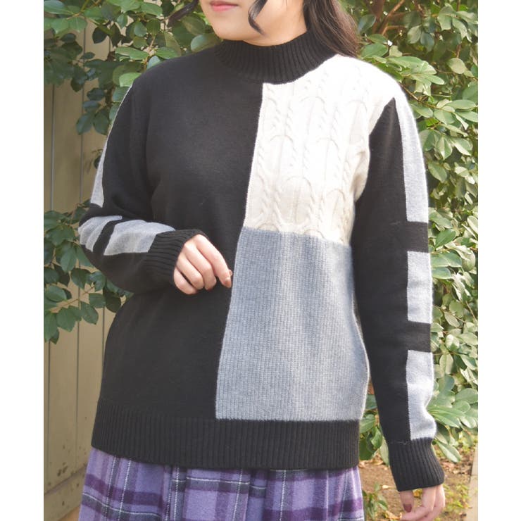 黒 | ブロッキングニット | axes femme