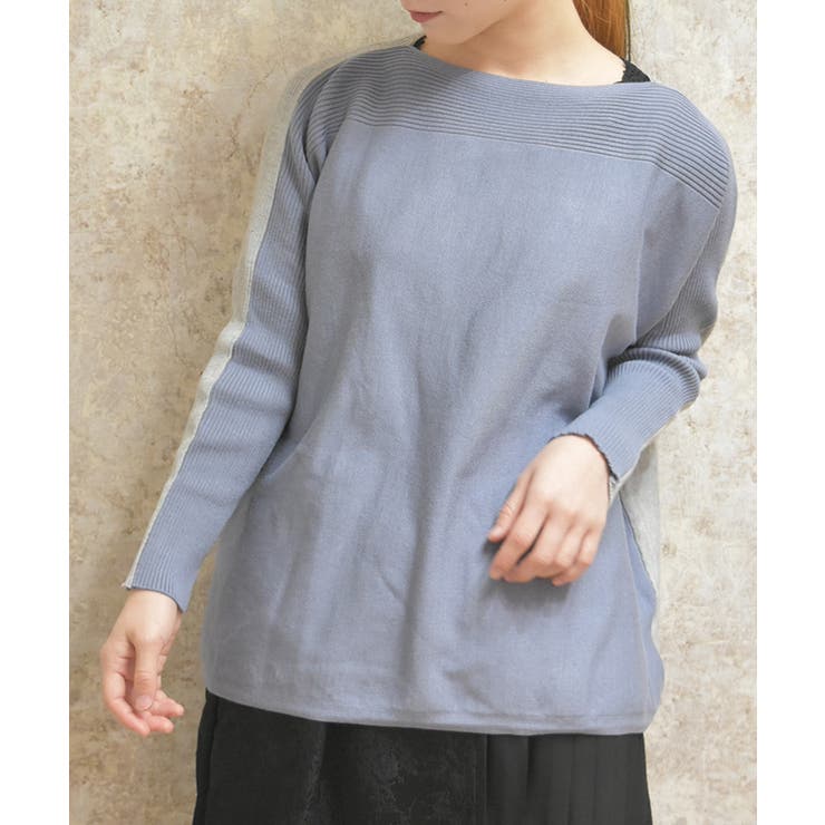 バイカラーニットチュニ | axes femme | 詳細画像1 