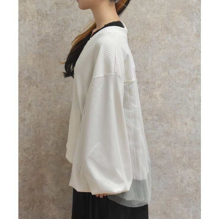 チュール切替カーデ | axes femme | 詳細画像2 