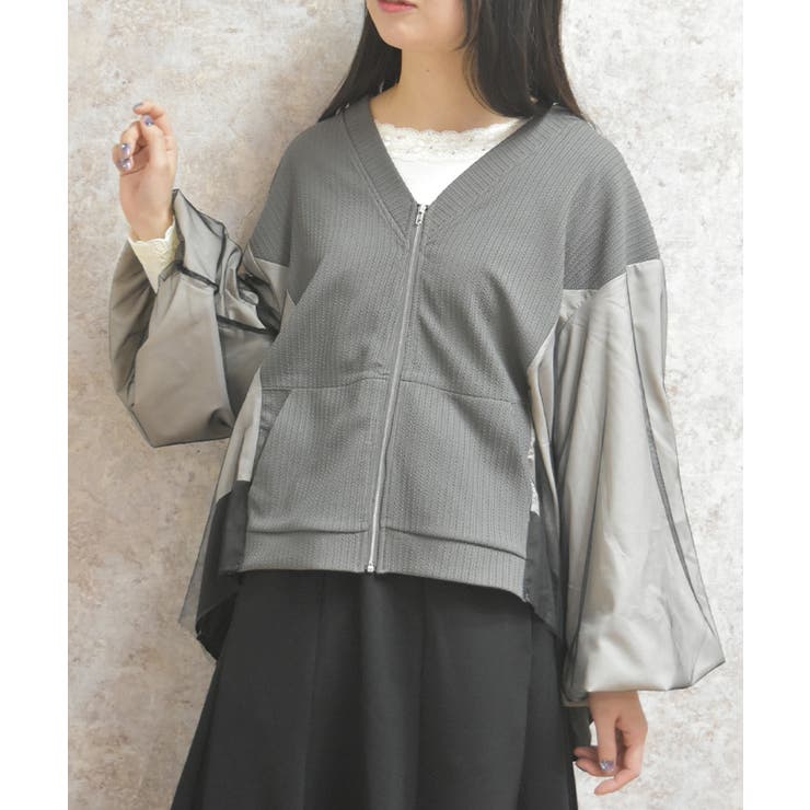 チュール切替カーデ | axes femme | 詳細画像5 