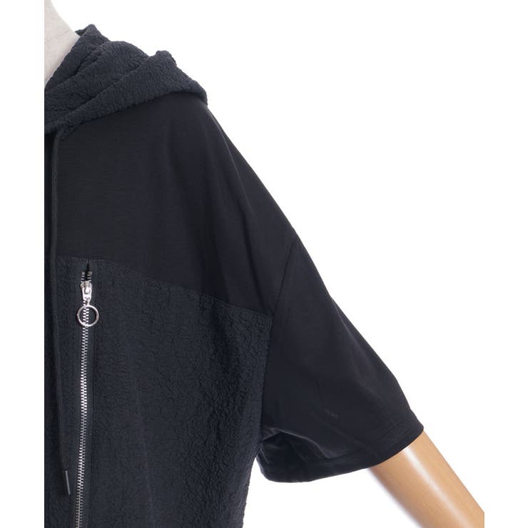 異素材切替パーカー | axes femme | 詳細画像13 