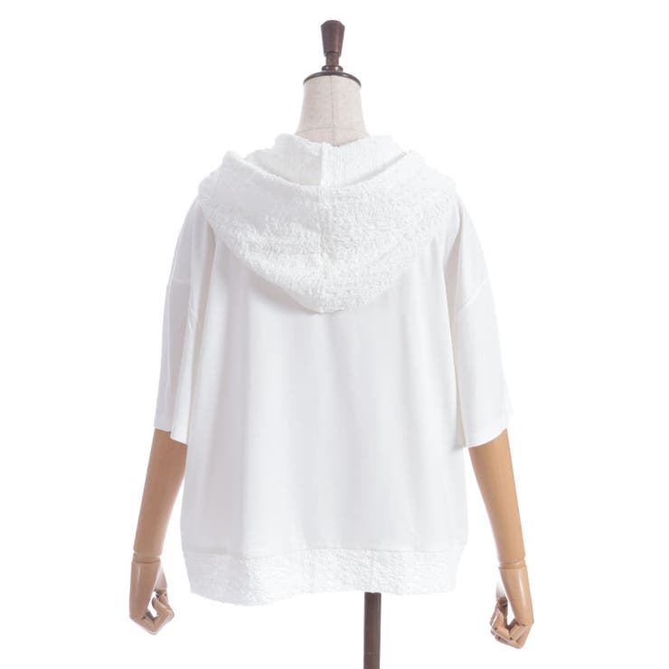 異素材切替パーカー | axes femme | 詳細画像16 