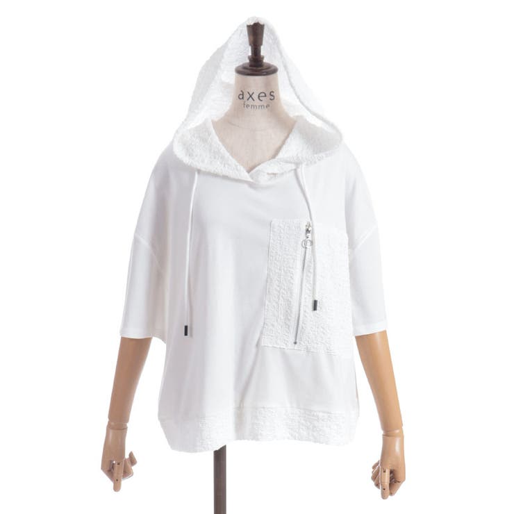 異素材切替パーカー | axes femme | 詳細画像19 