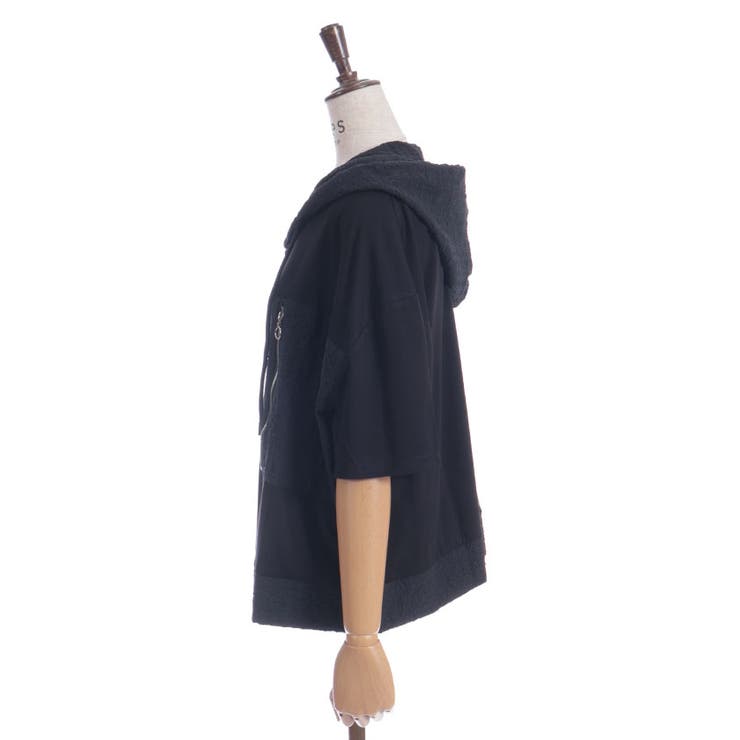 異素材切替パーカー | axes femme | 詳細画像7 