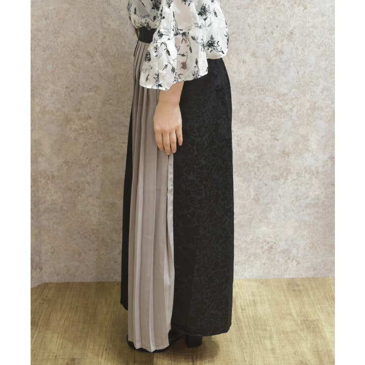 異素材プリーツ切替パンツ | axes femme | 詳細画像2 