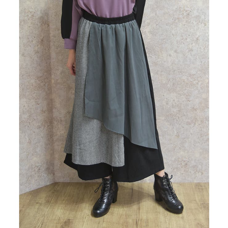 グレー | アシメレイヤードパンツ | axes femme