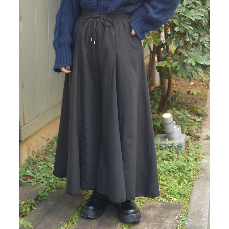 黒 | フレア切替パンツ | axes femme