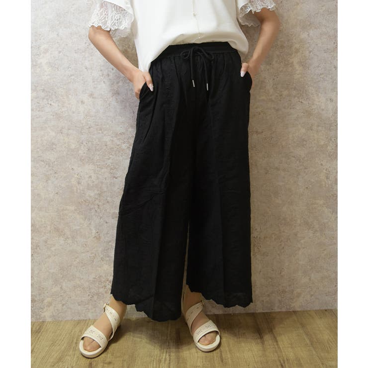 黒 | コットンレースパンツ | axes femme