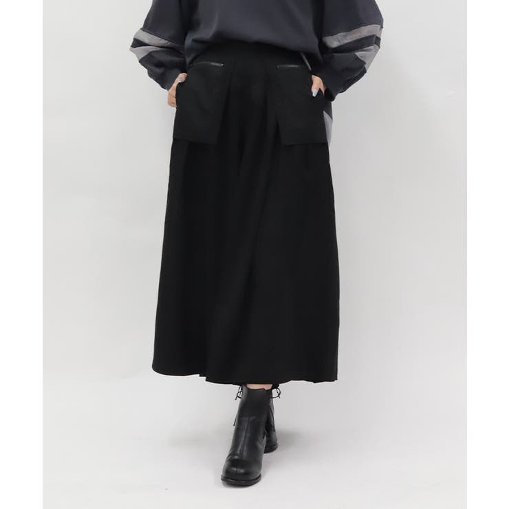 黒 | メッシュデザインフレアパンツ | axes femme