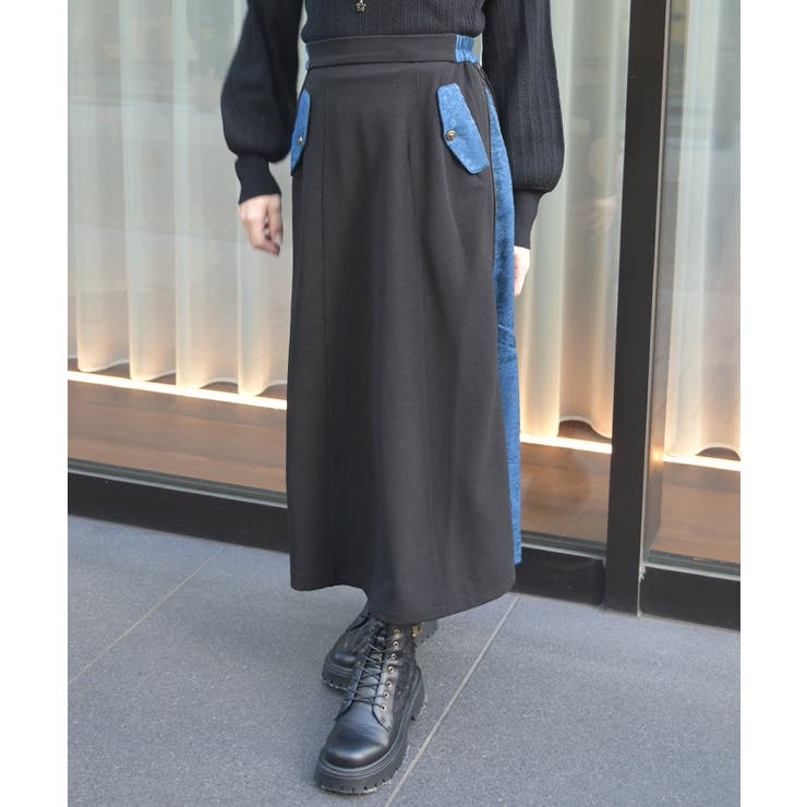 異素材切替スカート | axes femme | 詳細画像1 