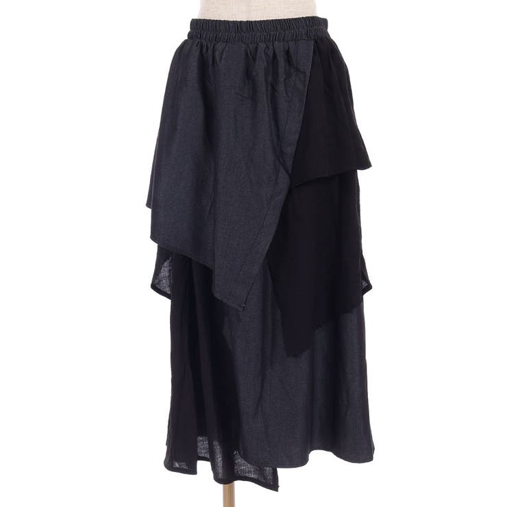 黒 | アシメレイヤードスカート | axes femme