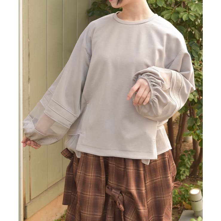 ダンボールカットシア切替プルオーバー | axes femme | 詳細画像1 