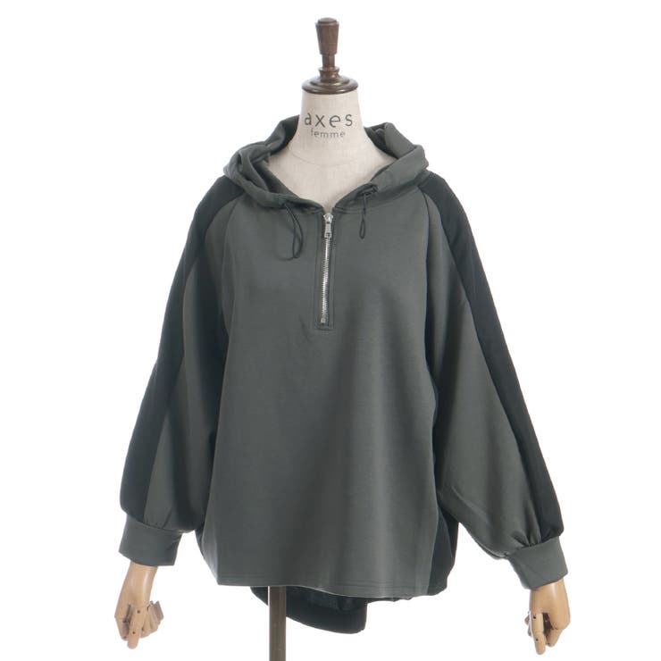異素材配色パーカー | axes femme | 詳細画像14 