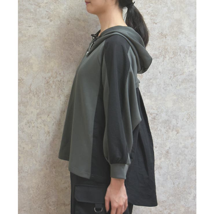 異素材配色パーカー | axes femme | 詳細画像2 