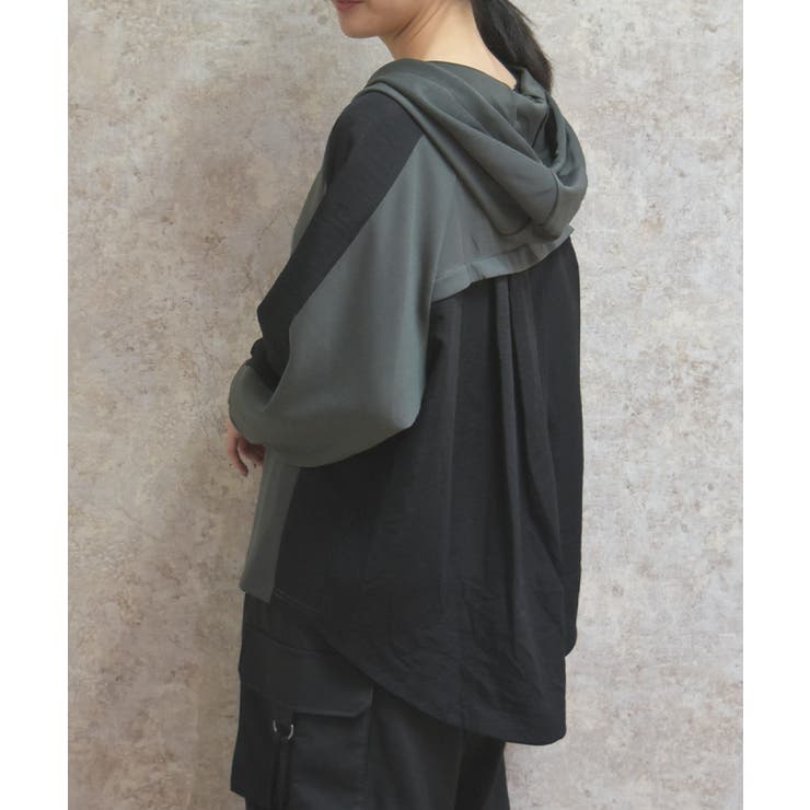 異素材配色パーカー | axes femme | 詳細画像4 