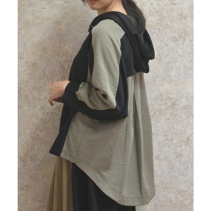 異素材配色パーカー | axes femme | 詳細画像5 