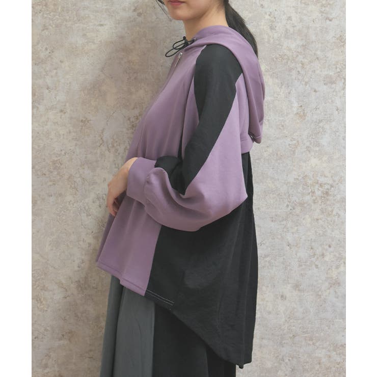 異素材配色パーカー | axes femme | 詳細画像6 