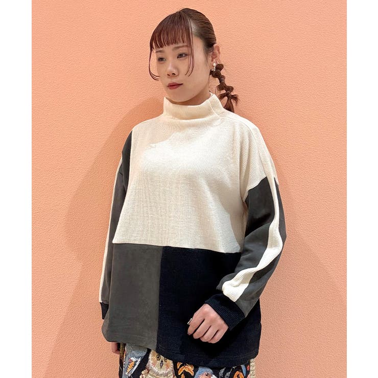 生成り | 異素材切替プルオーバー | axes femme