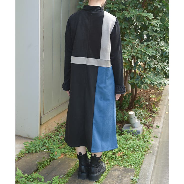 配色スエードワンピース | axes femme | 詳細画像3 