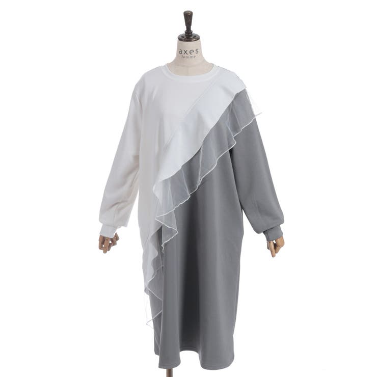 アシメフリルバイカラーワンピース | axes femme | 詳細画像18 