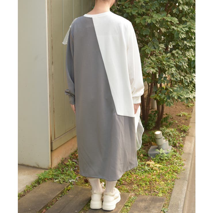 アシメフリルバイカラーワンピース | axes femme | 詳細画像3 