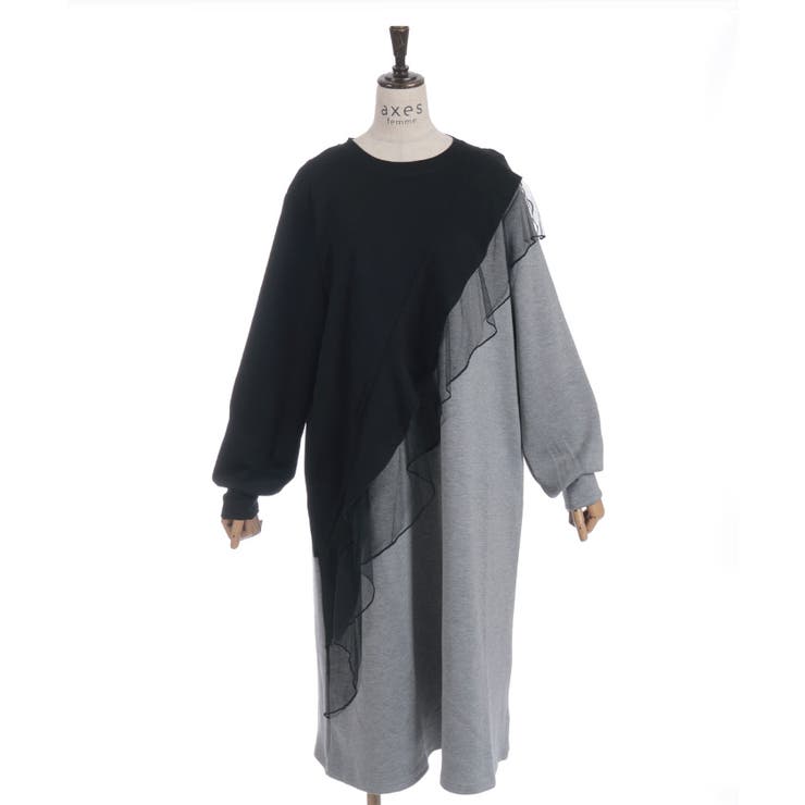 アシメフリルバイカラーワンピース | axes femme | 詳細画像9 