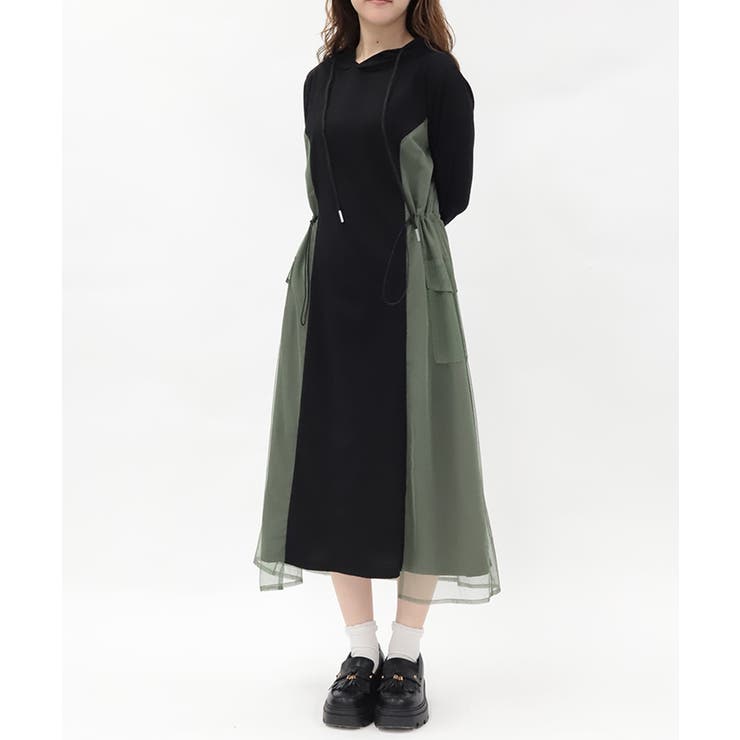 切替パーカーワンピース | axes femme | 詳細画像6 