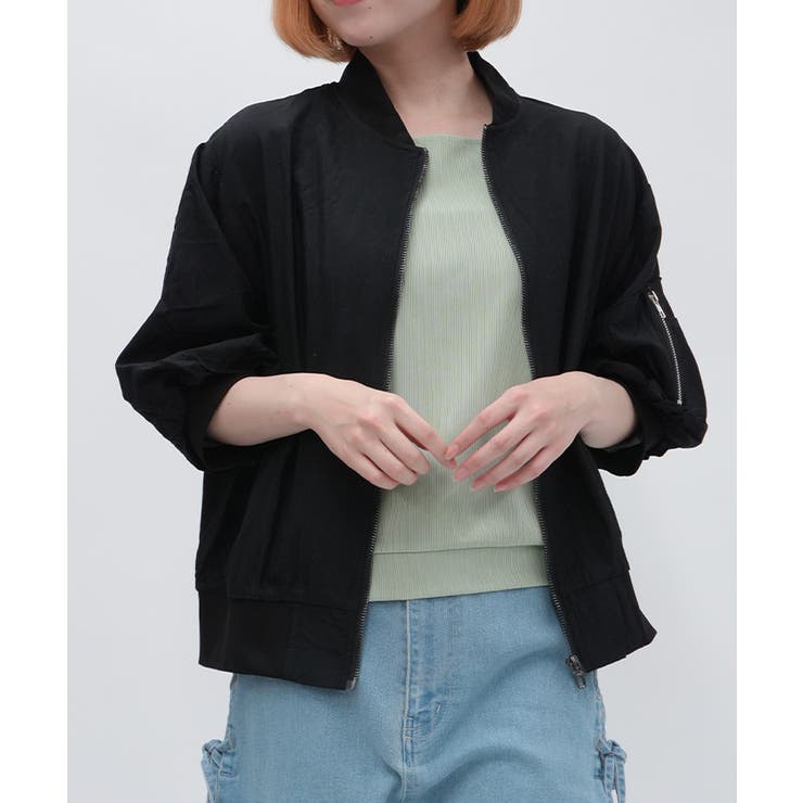 黒 | バルーンスリーブブルゾン | axes femme