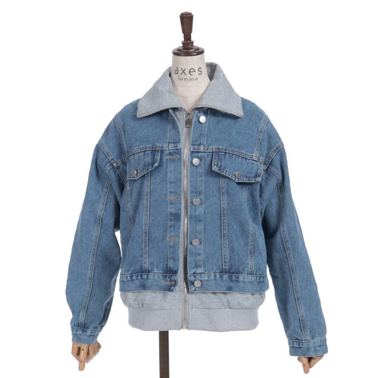 異素材レイヤードデニムジャケット | axes femme | 詳細画像13 