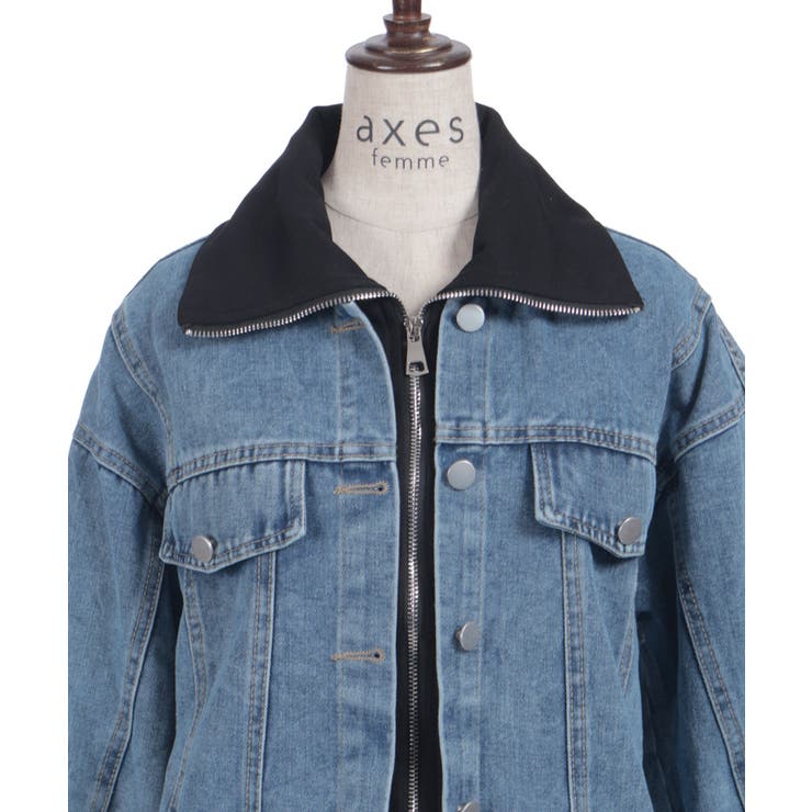 異素材レイヤードデニムジャケット | axes femme | 詳細画像9 