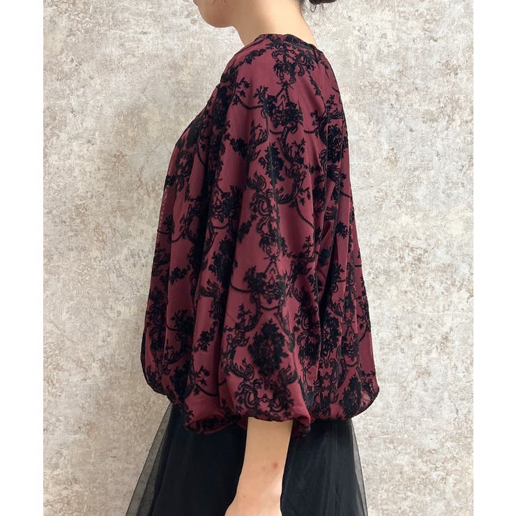 チュールフロッキーブラウス | axes femme | 詳細画像2 