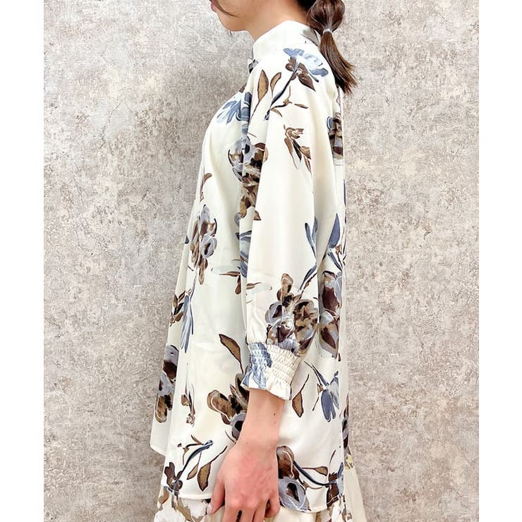 花柄タックブラウス[品番：IGAW0006245]｜axes femme