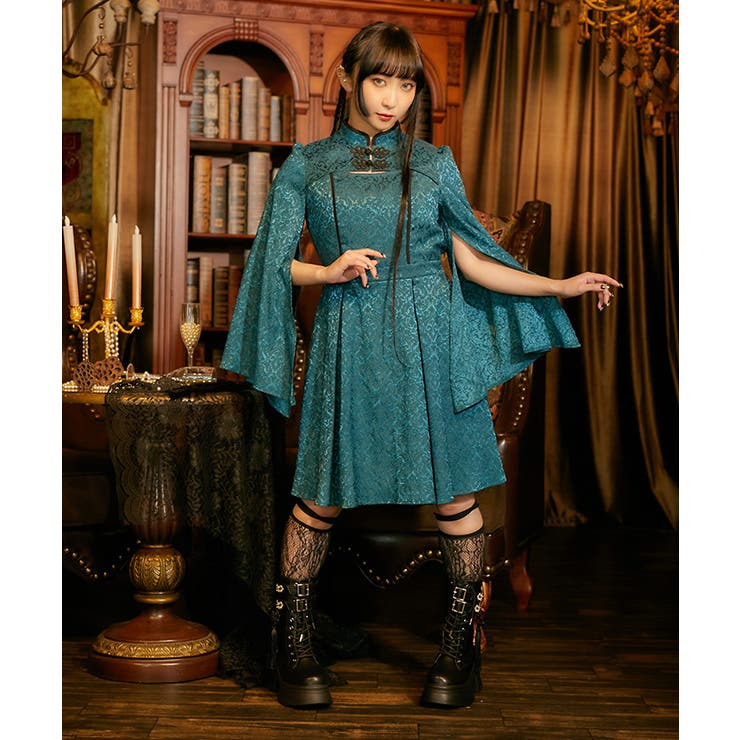 チャイナスリット袖ワンピース[品番：IGAW0005304]｜axes femme