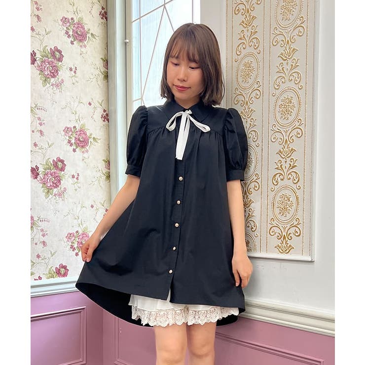 パフスリーブシャツチュニ[品番：IGAW0003773]｜axes femme