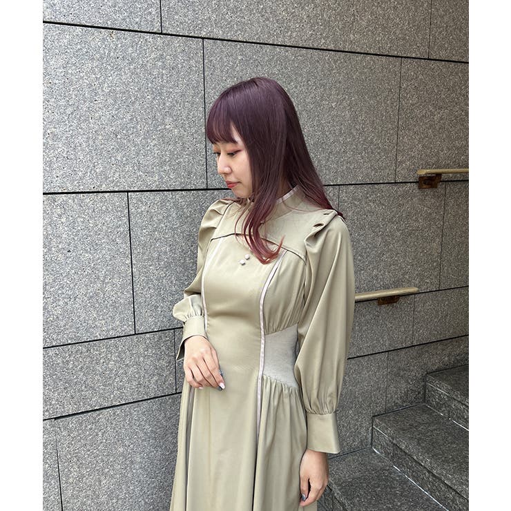 デコルテ開きラインワンピース[品番：IGAW0003298]｜axes femme