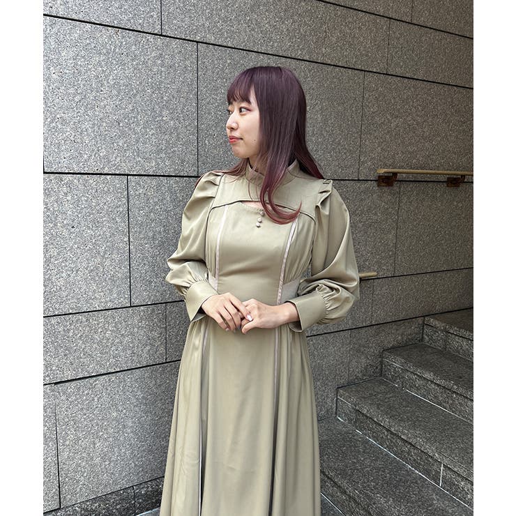 デコルテ開きラインワンピース[品番：IGAW0003298]｜axes femme