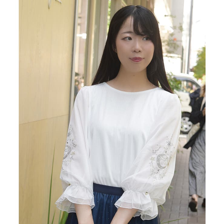メテオール刺繍袖プルオーバー | axes femme | 詳細画像11 
