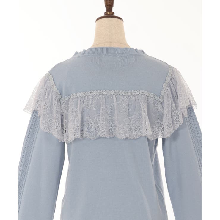 アクシーズファムレースフリルカーディガンクリームピンク axes femme（アクシーズファム）の「フリルショートボレロ