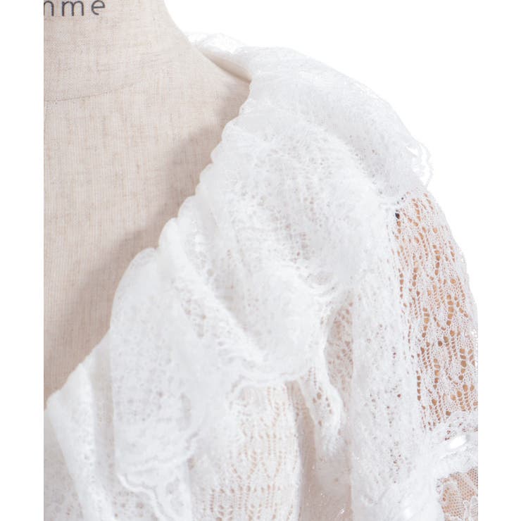 レースフリルボレロ風トップス | axes femme | 詳細画像10 