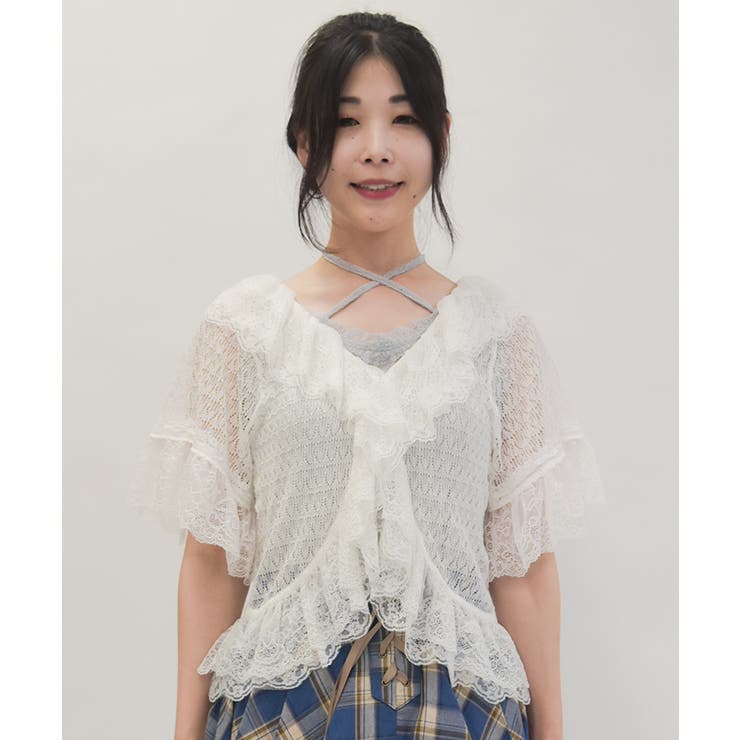 レースフリルボレロ風トップス[品番：IGAW0006674]｜axes femme