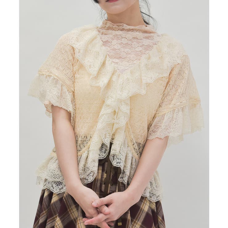 レースフリルボレロ風トップス[品番：IGAW0006674]｜axes femme