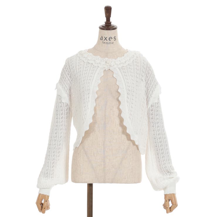 レースフリルショートボレロ[品番：IGAW0004868]｜axes femme