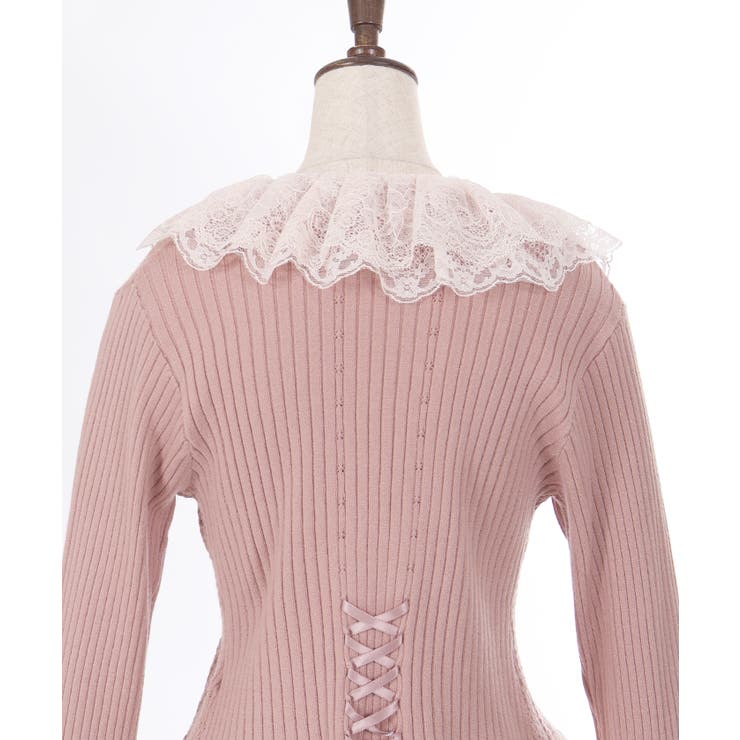 希少axes femme レース　フリルカーディガン　ピンク　リズリサ風ボレロ 希少axes femme レース フリルカーディガン ピンク リズリサ風ボレロ
