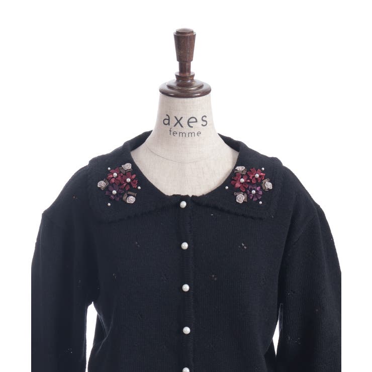 フラワーリボン刺繍ニットカーディガン | axes femme | 詳細画像13 