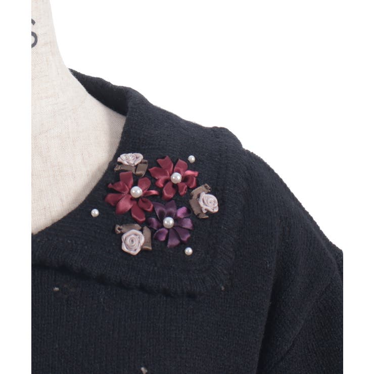 フラワーリボン刺繍ニットカーディガン | axes femme | 詳細画像15 