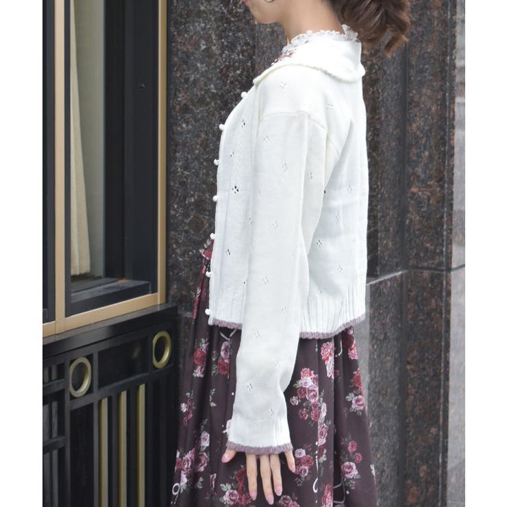 フラワーリボン刺繍ニットカーディガン | axes femme | 詳細画像2 