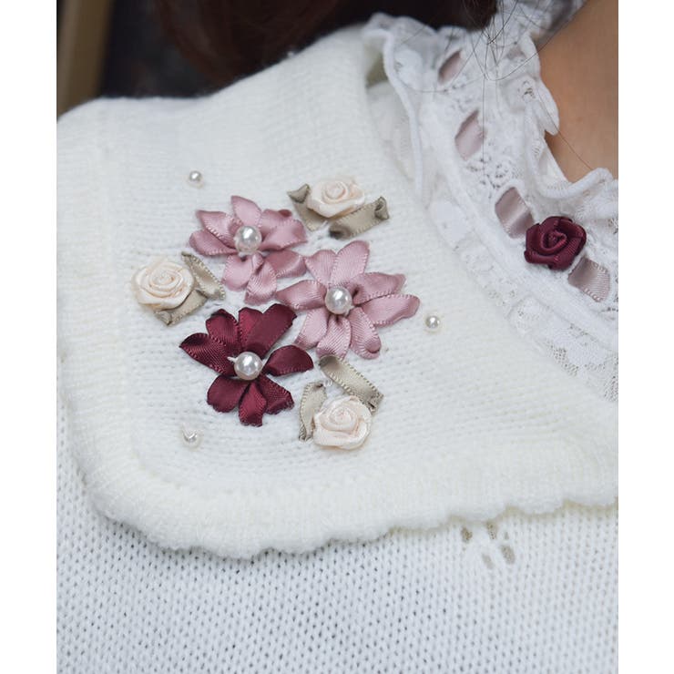 フラワーリボン刺繍ニットカーディガン | axes femme | 詳細画像5 